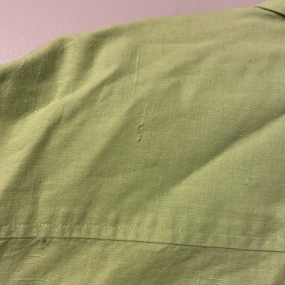 Coldwater Creek Oversized Green High Low Linen Blend Blouse Shell Buttons size S - Picture 10 of 16